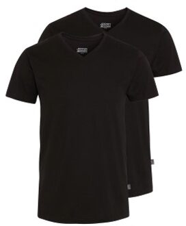 2 stuks V-Neck T-Shirt Zwart,Wit - Small,Medium,Large,X-Large,XX-Large,3XL