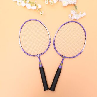 2 Stuks Van Een Paar Kid Duurzaam Leisure Badminton Speelgoed Grappig Badminton Licht Gewicht Battledore Draagbare Badminton Racket (46cm Perple blauw