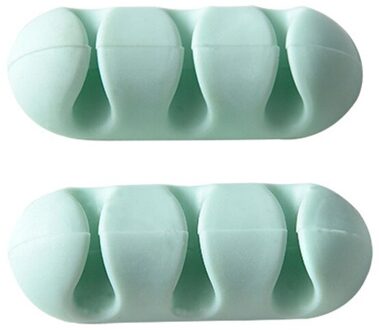 2 Stuks Van Hoofdtelefoon Cord Winder Organisator Draad Collector Kabel Klem Kabelbinder Houder Kabel Klem Bevestiging Klem Koord Accessorie groen