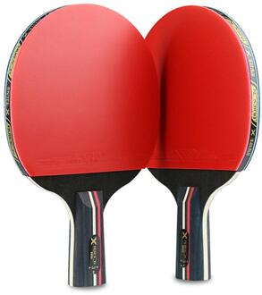 2 Stuks Verbeterde Paddle Rubber Carbon Tafeltennis Racket Set Super Krachtige Ping Pong Racket Bat Voor Volwassen Club training Horizontal shot