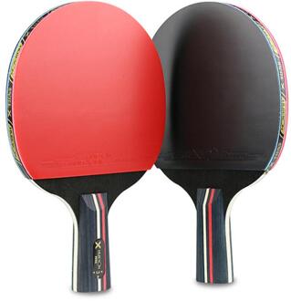 2 Stuks Verbeterde Paddle Rubber Carbon Tafeltennis Racket Set Super Krachtige Ping Pong Racket Bat Voor Volwassen Club training rechtdoor shot