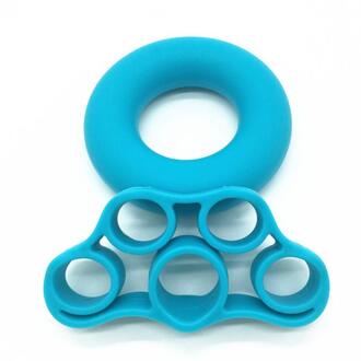2 stuks Vinger Weerstand bands Handgreep Onderarm Pols Training Oefening Ring Pull Grips Expander Gym Fitness Apparatuur voor Thuis Blauw