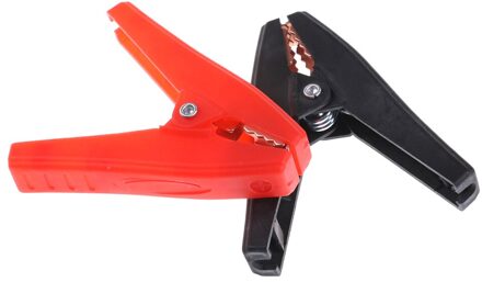 2 Stuks Volledig 100A Geïsoleerde Auto Batterij Krokodil Alligator Plastic Elektrische Clip Klem Rood/Zwart 90Mm Lengte
