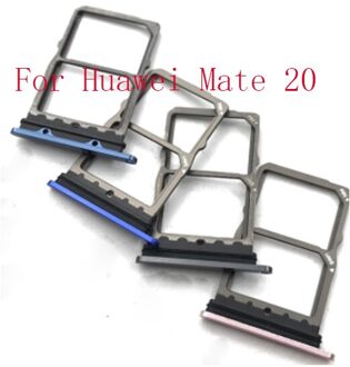 2/Stuks Voor Huawei Mate 20 Sim Card Tray Slot Houder Sim Lade Houder Adapter Socket Reparatie Onderdelen vervanging licht blauw