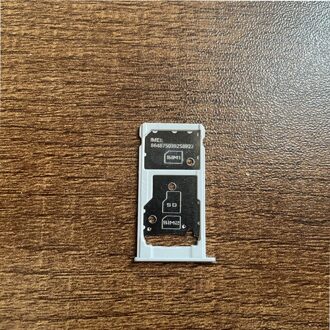 2/Stuks Voor Huawei Y7 Sim Card Tray Slot Holder Vervangende Onderdelen zilver
