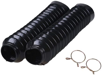 2 Stuks Voorvork Motorfiets Stofkap Slobkousen Laarzen Zwart Schokdemper 210 Mm X 42 Mm X 25 Mm