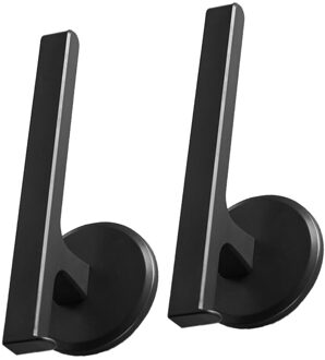 2 Stuks Wandmontage Handdoek Bar Punch Gratis Handdoekenrek Badkamer Houder (Blauw) zwart