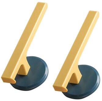 2 Stuks Wandmontage Handdoek Bar Punch Gratis Handdoekenrek Badkamer Houder (Blauw)