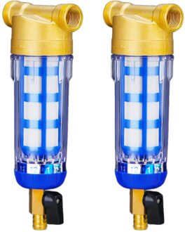 2 Stuks Water Pre-Filter Systeem/Herbruikbare Spin Down Sediment Water Filter Fit Voor 1/2 Inch Mnpt 3/4Inch Fnpt
