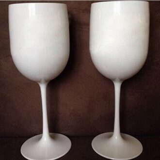 2 Stuks Wijnglas Champagne Coupes Cocktail Glas Party Champagne Fluiten Wijn Cup Goblet Plastic Glazen Voor Champagne wit