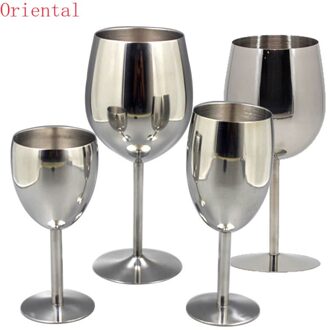 2 Stuks Wijnglazen Rvs 18/8 Metalen Wijnglas Bar Wijn Glas Champagne Cocktail Drinken Cup Charms Feestartikelen 350ml x 2stk