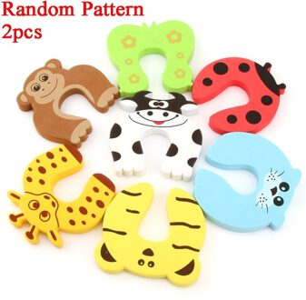 2 Stuks Willekeurige Cartoon Deurstopper Baby Proofing Deur Stoppers Vinger Veiligheid Guard Noise Preventie Anti-Snuifje Kind Protecter