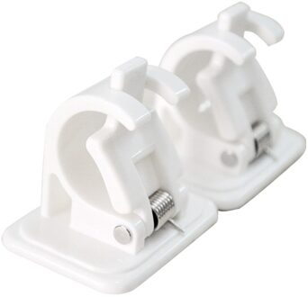 2 Stuks Wit Opknoping Staaf Clip Zelfklevende Gordijn Opknoping Staaf Klem Haken Douchegordijn Staaf Vaste Clip Opknoping Muur rack Haak