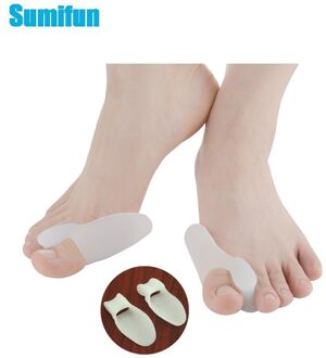 2 Stuks Witte Zachte Siliconen Teen Separator Grote Teen Separator Overlappende Behandelen Hallux Valgus Pijn Bunion Spacers Thumb Corrector