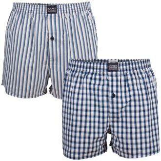 2 stuks Woven Boxer Shorts Versch.kleure/Patroon,Blauw,Grijs,Groen,Wit - Small,Medium,Large,X-Large,XX-Large