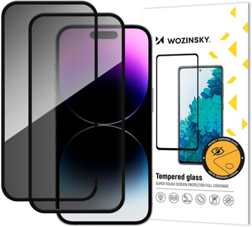 (2 stuks) Wozinsky iPhone 17 Pro Screenprotector - Privacy Glass Wit