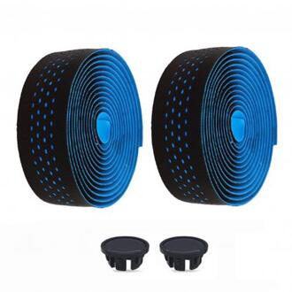 2 Stuks Zachte Racefiets Fietsstuur Tape Kurk Eva Pu Handvat Bar Tape Professionele Fietsen Demping Anti-Vibratie wrap Fiets Blauw