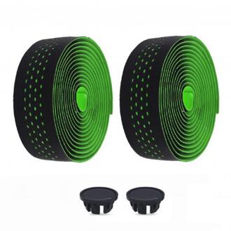 2 Stuks Zachte Racefiets Fietsstuur Tape Kurk Eva Pu Handvat Bar Tape Professionele Fietsen Demping Anti-Vibratie wrap Fiets groen