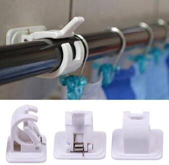 2 Stuks Zelfklevende Gordijn Opknoping Staaf Beugels Georganiseerd Pole Houders Badkamer Kamer Handdoek Bar Haak Ondersteuning Klemmen