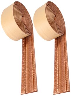 2 Stuks Zelfklevende Muur Papier 3D Muursticker Taille Lijn Muurstickers Grens Sticker Voor Thuis Slaapkamer woonkamer (Koper)