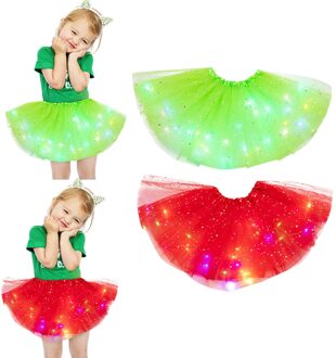2 Stuks Zomer Jurk Kinderen Meisjes Baby Sequin Tutu Rok Led Light Up Pettiskirt Ballet Kleding Meisje Jurk Baby kleding Set #40