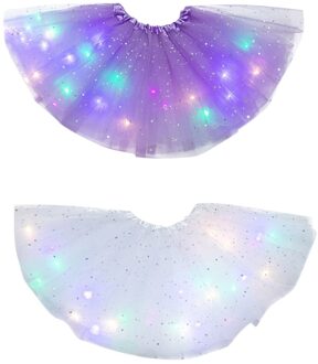 2 Stuks Zomer Jurk Kinderen Meisjes Baby Sequin Tutu Rok Led Light Up Pettiskirt Ballet Kleding Meisje Jurk Baby kleding Set #40