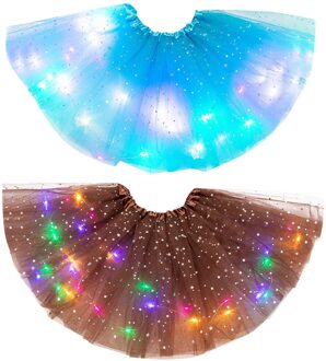 2 Stuks Zomer Jurk Kinderen Meisjes Baby Sequin Tutu Rok Led Light Up Pettiskirt Ballet Kleding Meisje Jurk Baby kleding Set #40