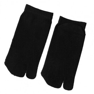 2 Stuks Zomer Split Teen Sokken Unisex Zweet Absorptie Effen Kleur Outdoor Ademend Japanse Flip Flop Katoenen Sokken Voor Outdoor zwart / heren