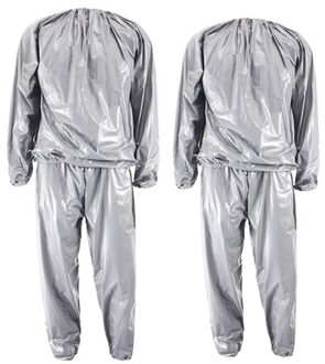 2 Stuks Zware Fitness Gewichtsverlies Zweet Sauna Pak Oefening Gym Anti-Rip Zilver, L & Xl