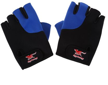 2 Stuks Zwart Blauw Neopreen Vingerloze Sport Handschoenen Voor Mannen