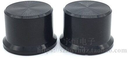 2 Stuks Zwart Plastic Knop Diameter 25Mm Hoogte 17Mm Half As Gat Potentiometer Encoder Knop Cap