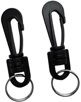 2 Stuks Zwart Plastic Swivel Met Lente Clip Met Snap Haken