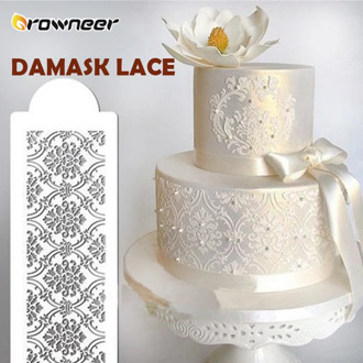 2 Style Cake Side Cupcake Stencil Cake Damask Lace Border Sugarcraft Decoration Cake Mould Plastic Baking Cake Decorating Tool