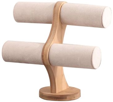 2 Tier Armband Toon Standhouder Sieraden Horloge Armband Organizer Showcase Ketting Display Opslag geel