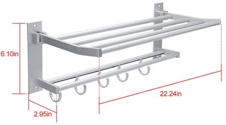 2-Tier Badkamer Handdoekenrek Wall Mount Rail Wc Douche Handdoek Houder Met Haak