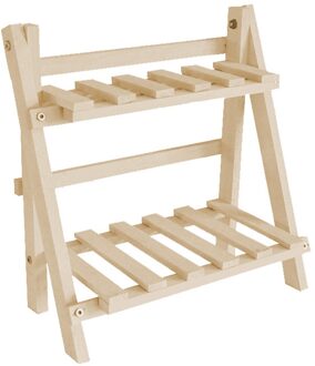 2-Tier Houten Plant Stand Bloempot Display Rack Stand Plank Duurzaam Opslag Bonsai Houder Rack Voor Kantoor Outdoor tuin Patio