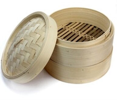 2 Tiers Bamboe Stoomboot Set Vis Rijst Groenten Dim Sum Rijst Mand Chinese Keuken Kookgerei Met Deksel