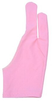 2 Vinger Anti-Fouling Handschoenen, Geschikt Voor Elke Grafische Tekentafel, Kunstenaar Tekening Handschoenen, schetsen Olieverf Handschoenen roze