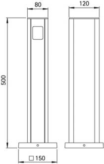 2-voudige stopcontactenzuil zwart