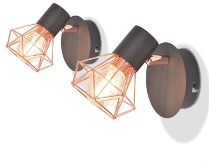 2 wall lights with 2 LED bulbs 8 W