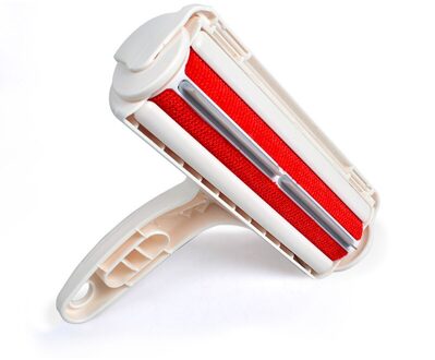 2-Way Pet Hair Remover Roller Lint Steken Roller Verwijderen Hond Kat Haar Van Meubels Tapijten Kleding Een Hand bedienen Rood