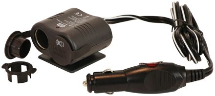 2-weg splitter 12V met controle-led zwart