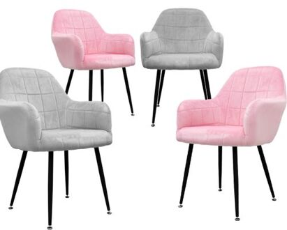 2 x eetkamerstoelen grijs Roze