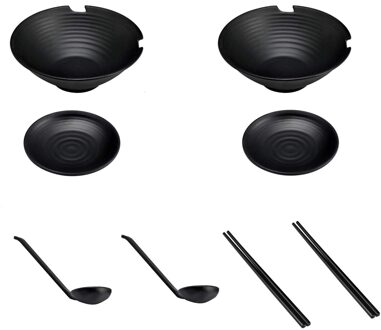 2 X Japanse Creatieve Servies Set Commerciële Bamboe Hoed Keramische Kom Huishouden Grote Ramen Rijst Noedels Soepkom Set