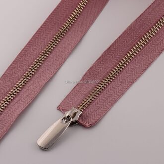 2 yards 5 # licht roze kleur Rits en 2 stuks rits sliders trekt metalen voor bag garment schoenen accessoires