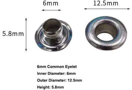 2 Zakken Van 6Mm Nikkel/Vergulde Oogjes/Grommets/Knoopsgaten/Ringen/Knoppen Met prijs 6mm zilver(2 bags)