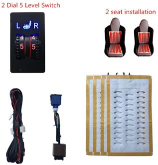 2 zetels voor bestuurder en Passagier/Universal fiber auto stoelverwarming systeem + vijf speed dual wiel schakelaar voor auto wit