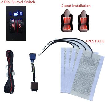 2 zetels voor bestuurder en Passagier/Universal fiber auto stoelverwarming systeem + vijf speed dual wiel schakelaar voor auto zwart