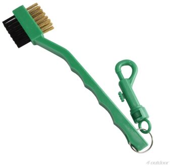 2 Zijdig Golf Borstel Schoen Plastic Cleaning Tool Golf Club Groove Cleaner Messing Draden Borstel Met Sleutelhanger Snap Clip j29 21 groen