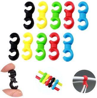 20/10 pcs Bicycle MTB Brake Cable S Style Clips Buckle Hose Guide Bike Cross Line Clip